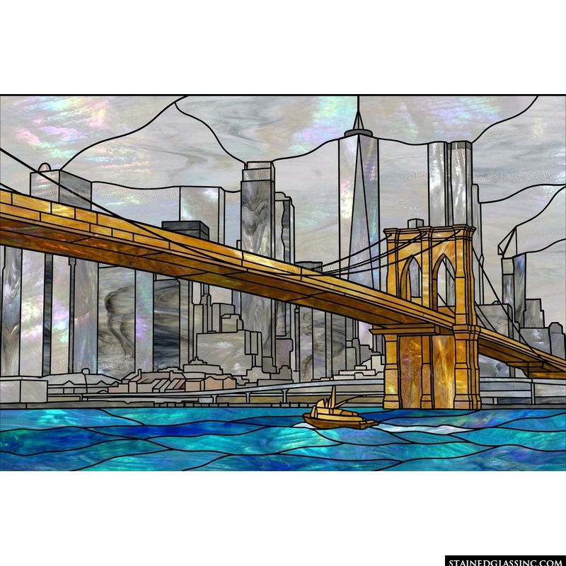 Brooklyn Bridge and New York Skyline