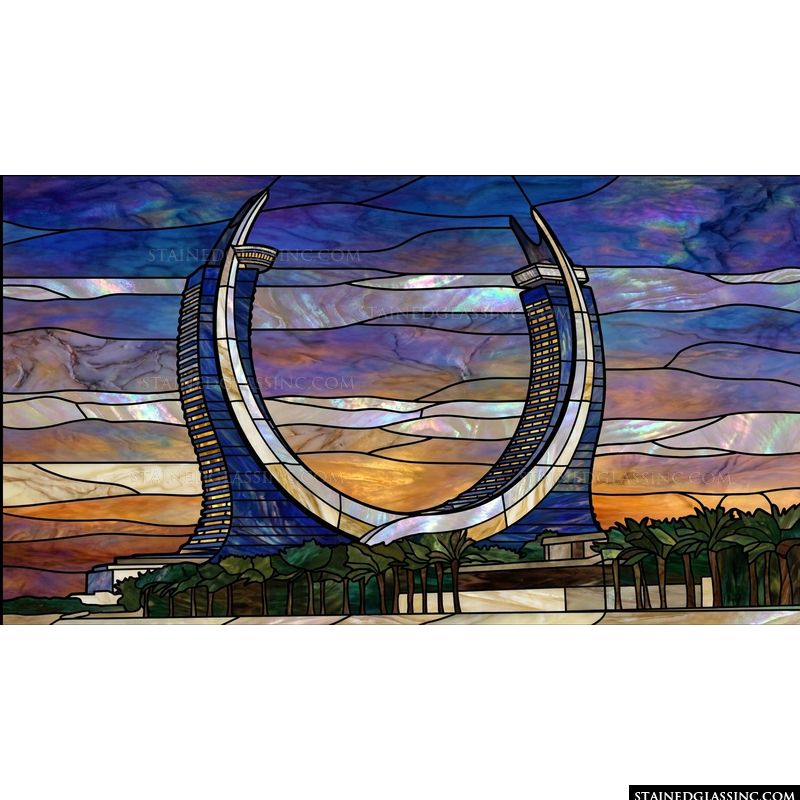 Crescent Towers at Twilight