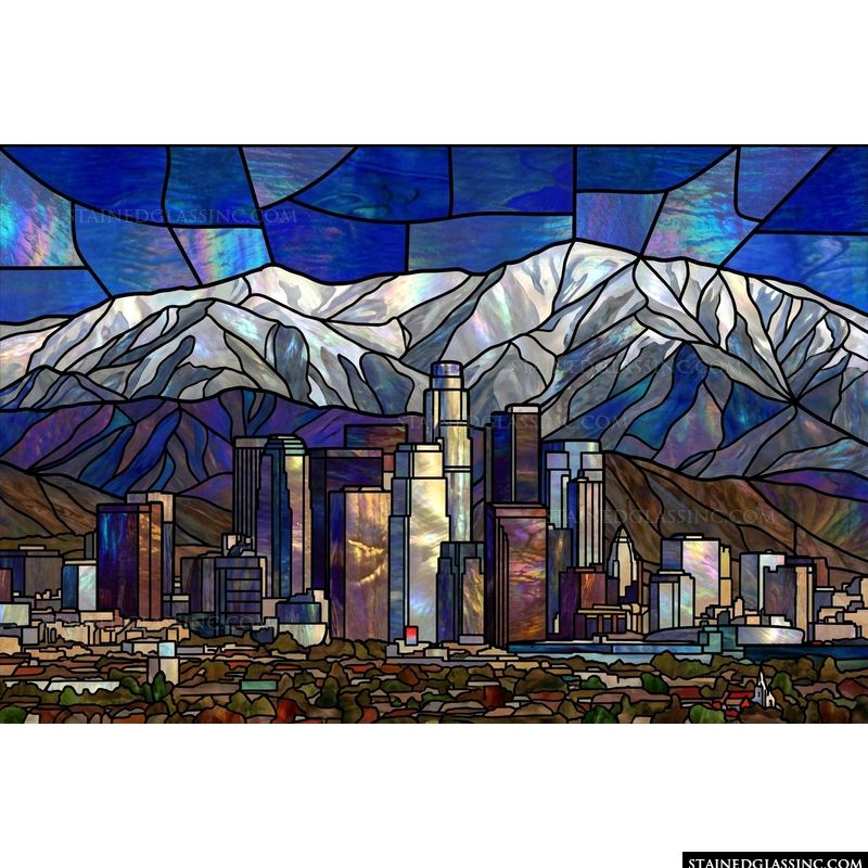 Los Angeles Skyline with Mountain Backdrop