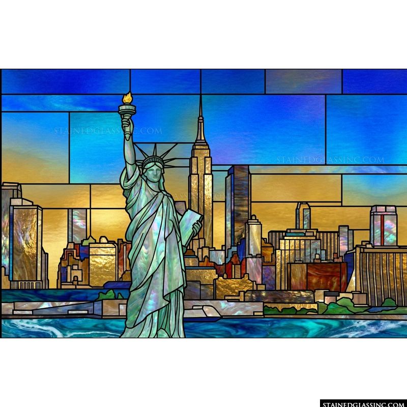 Statue of Liberty and New York City Skyline