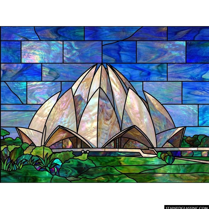 Lotus Temple in Shimmering Blues