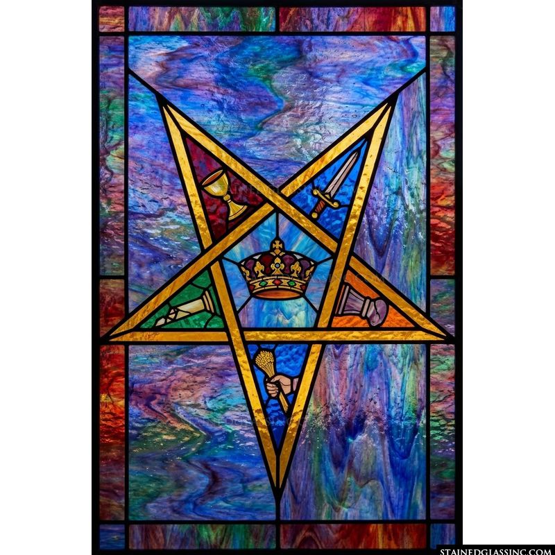Five-Pointed Star with Masonic Symbols