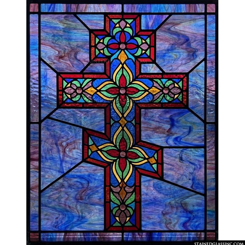 Eastern Orthodox Cross in Azure