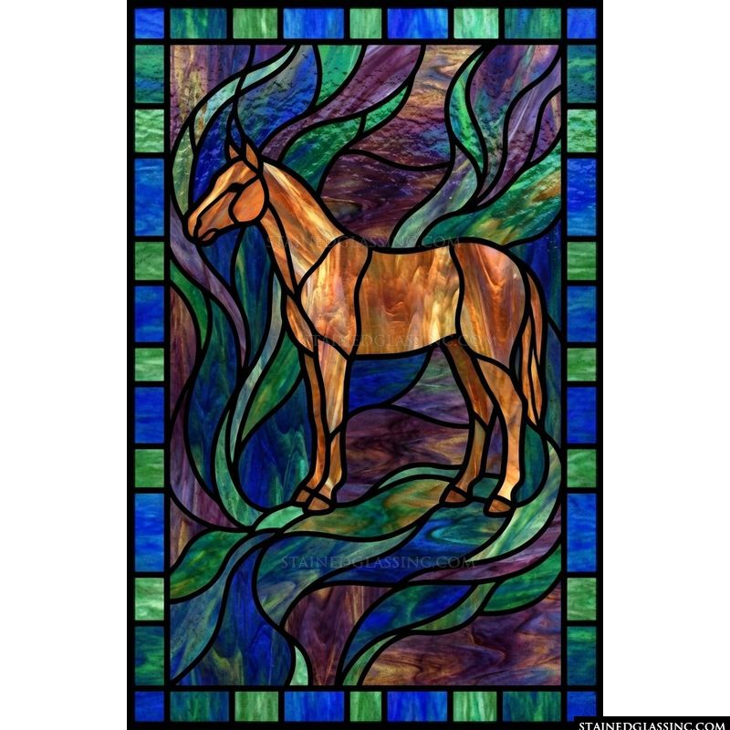 Graceful Horse in Abstract Landscape