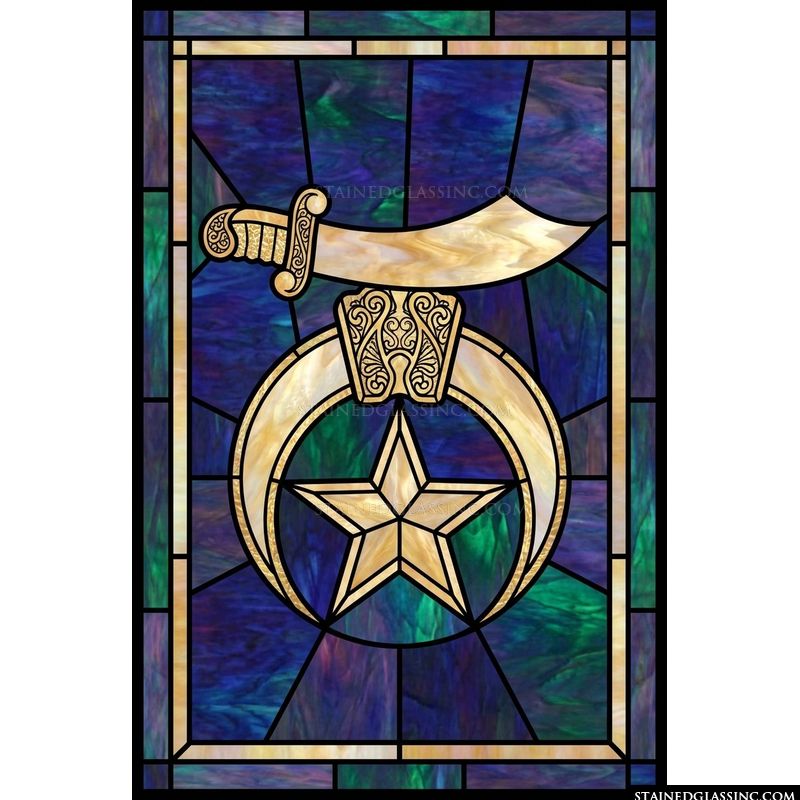 Shriner Emblem with Scimitar, Crescent, and Star