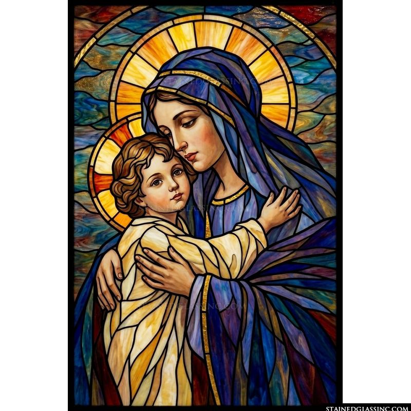 Madonna and Child in Radiant Blue