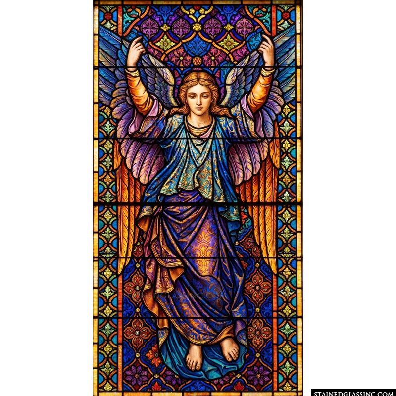 Celestial Angel in Radiant Blues and Golds