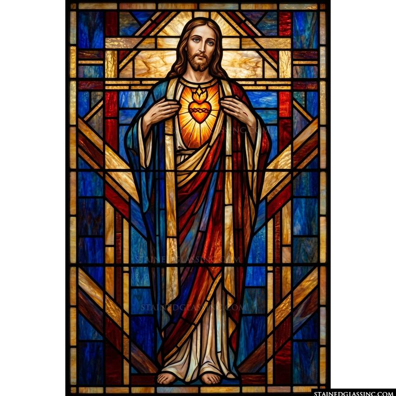 Sacred Heart of Jesus in Radiant Tones