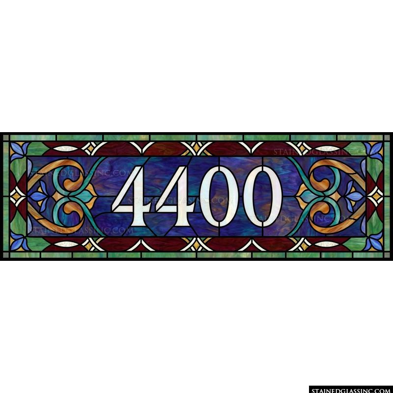 Address Numerals with Swirling Foliage