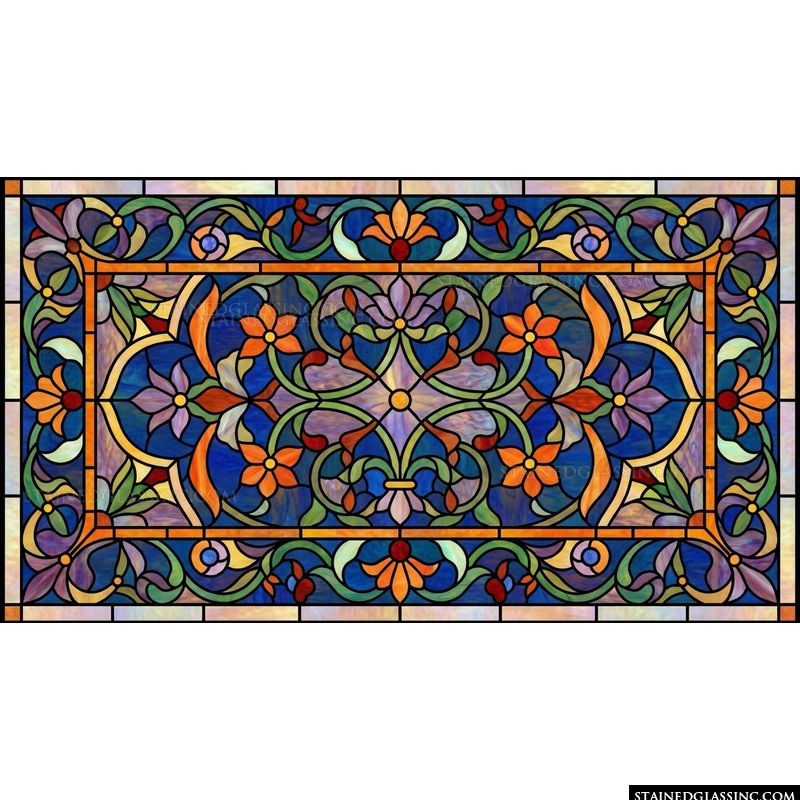 Floral Filigree in Cobalt and Amber