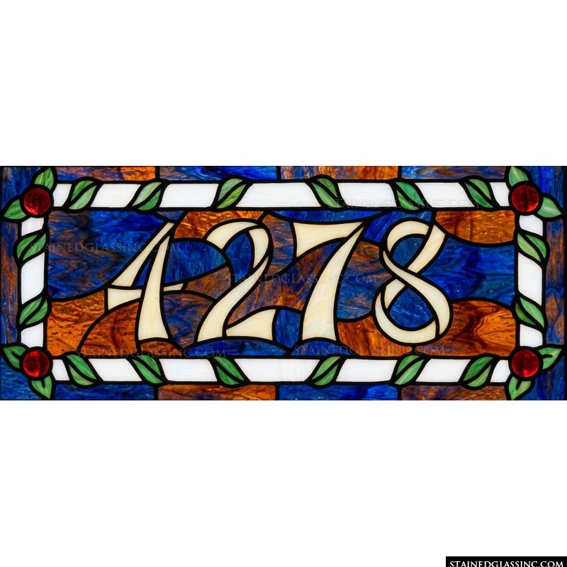 Custom Address Plaque in Cobalt and Amber