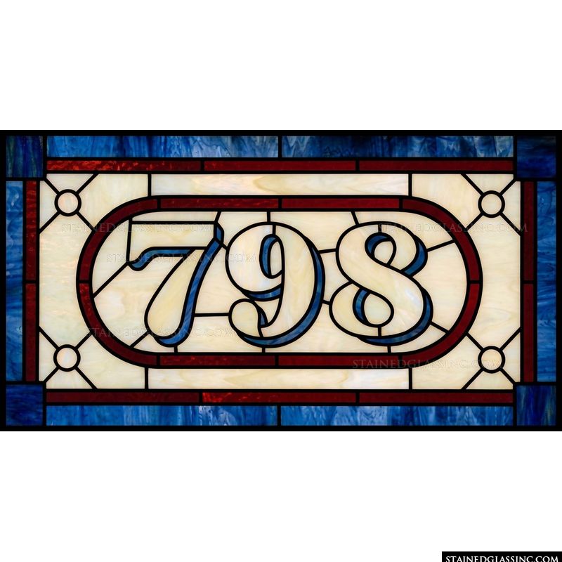 Address Numerals in Cobalt and Cream
