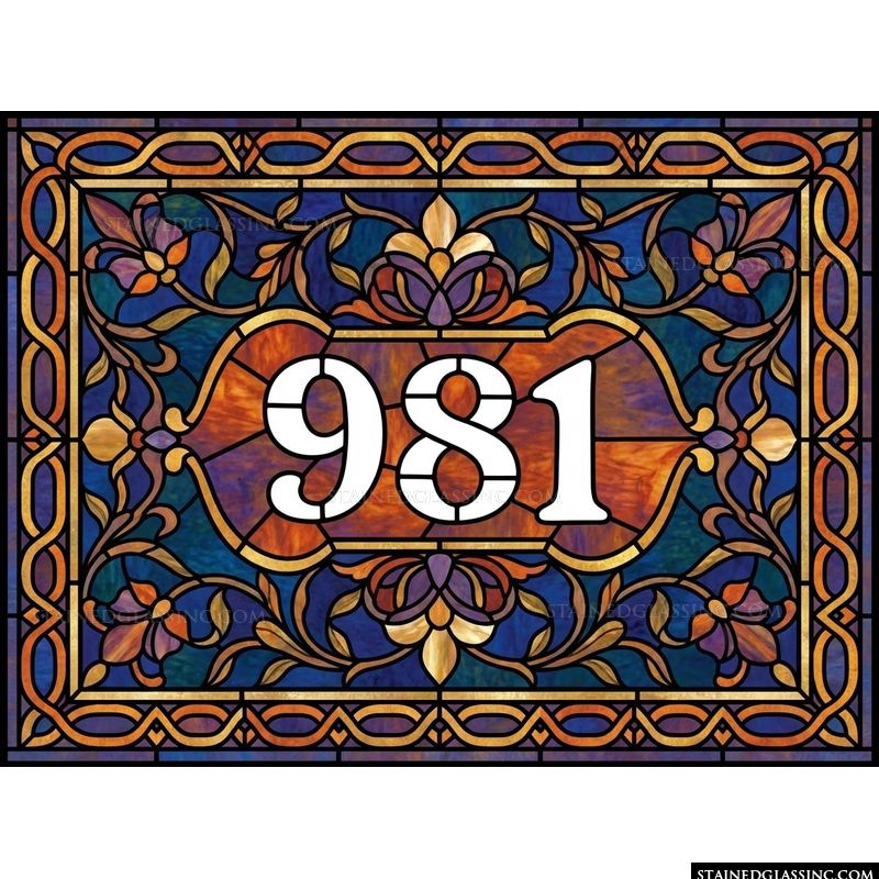 House Number in Amber and Cobalt.
