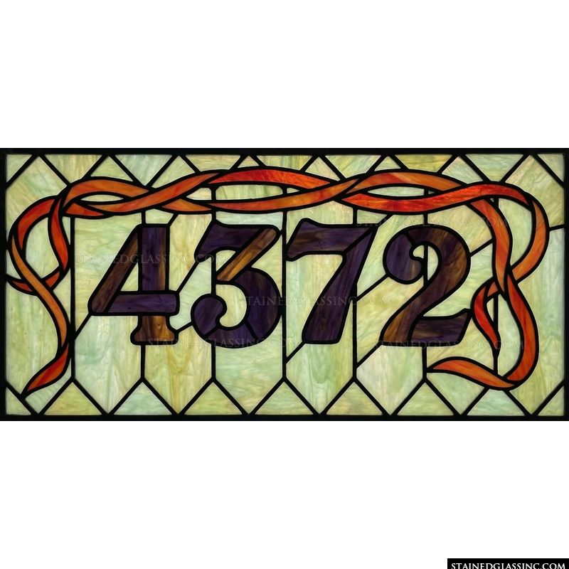 House Number with Orange Ribbon