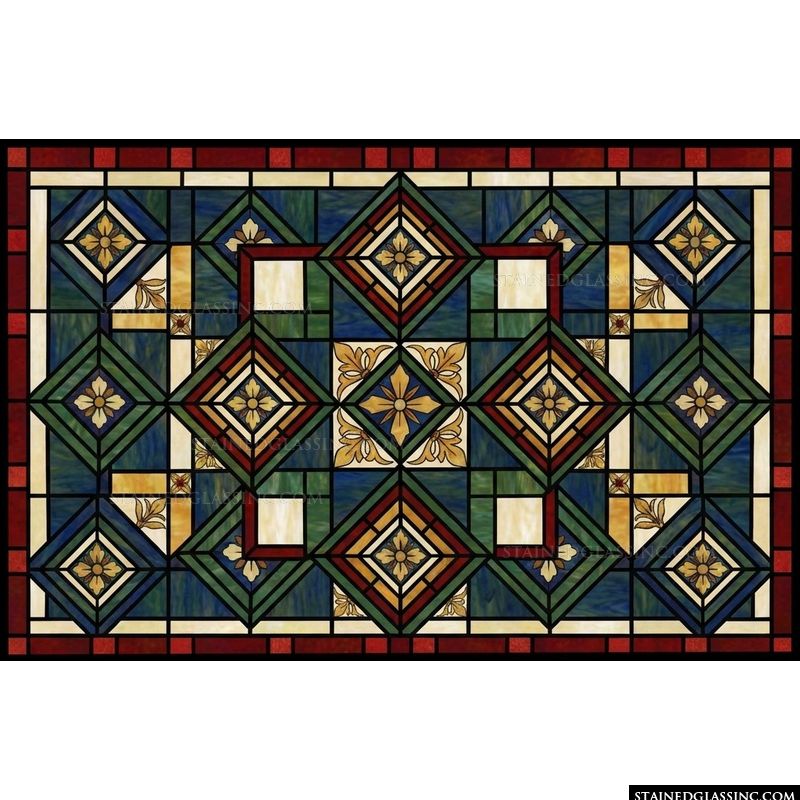 Geometric Floral Medallion in Deep Jewel Tones