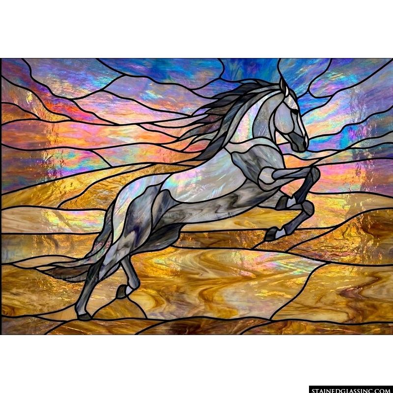 Rearing Horse in Radiant Sunset