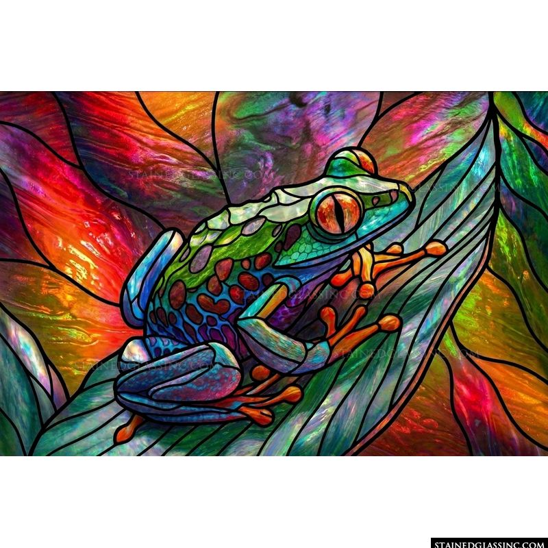 Red-Eyed Tree Frog in Vibrant Flora