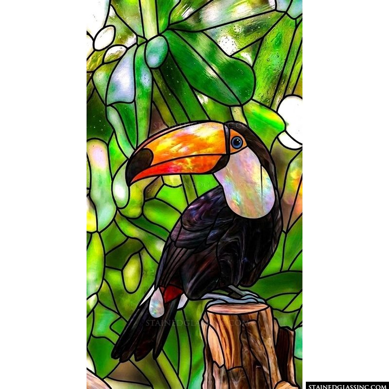 Toucan Perched in Tropical Foliage