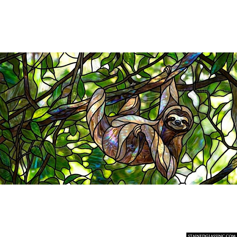 Sloth Hanging in Tropical Canopy