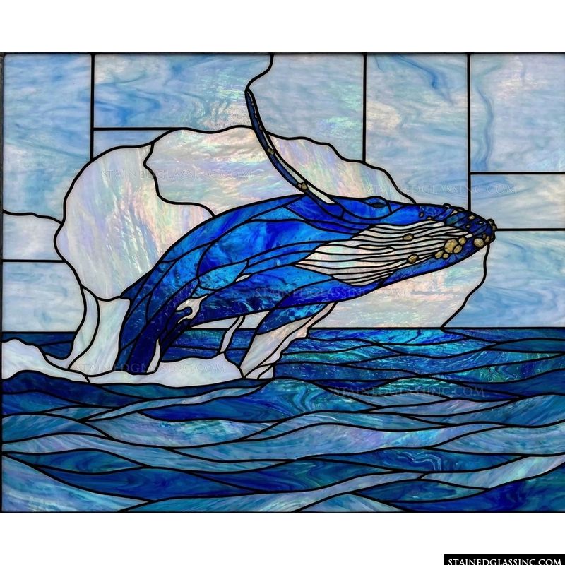 Humpback Whale Breach in Deep Blue