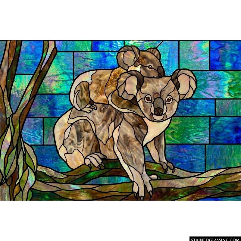Koala Mother and Joey in the Eucalyptus