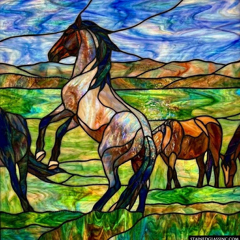 Wild Horses in a Meadow