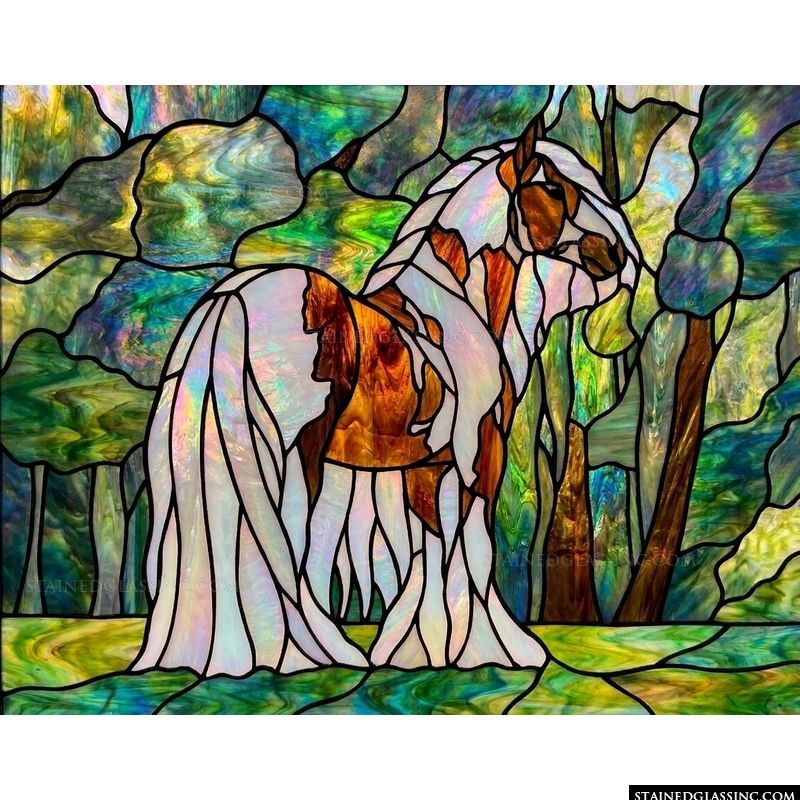 Majestic Piebald Horse in the Forest