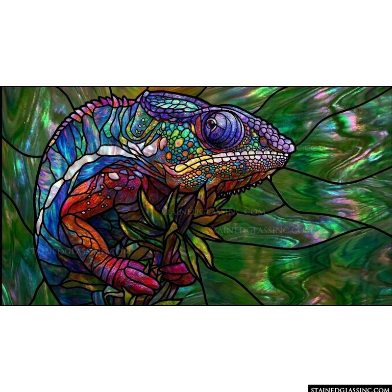 Iridescent Chameleon in Foliage