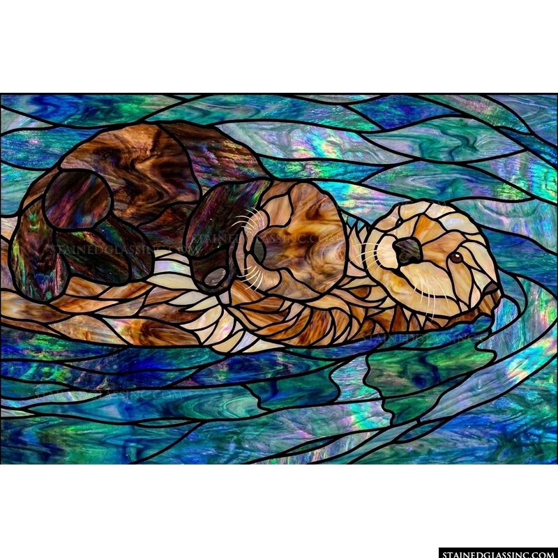 Sea Otter Floating in Luminous Waves