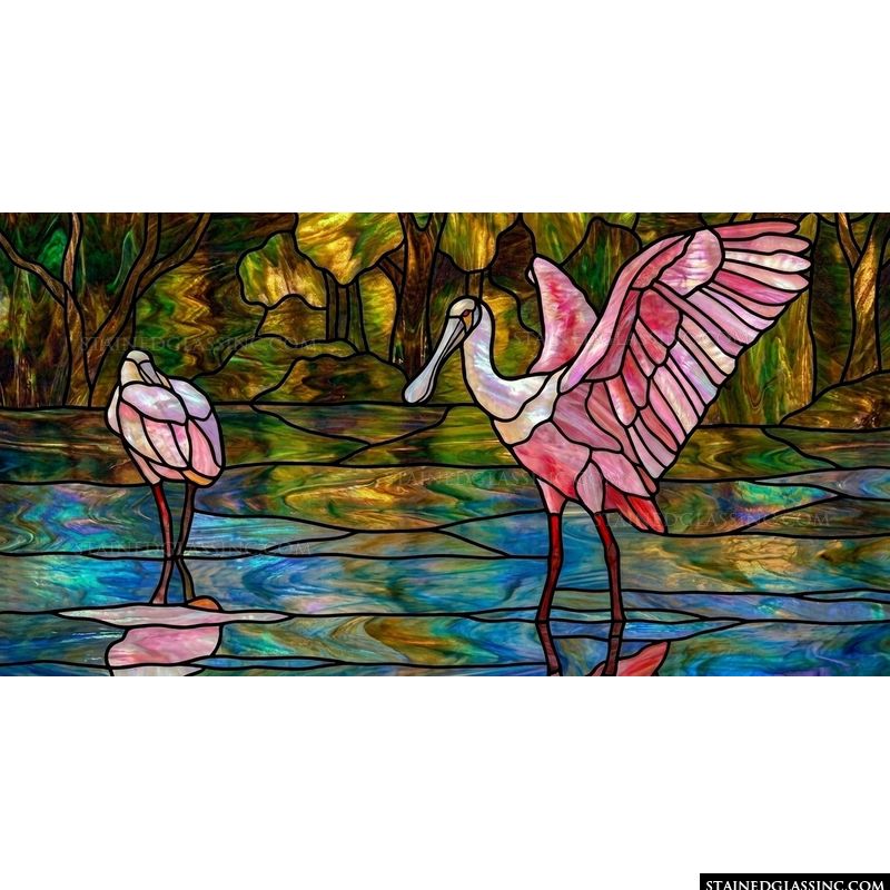 Roseate Spoonbills in the Wetlands