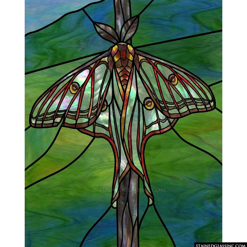 Luna Moth in Iridescent Greens