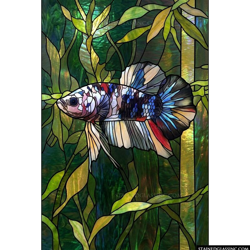 Betta Fish in Lush Aquatic Foliage