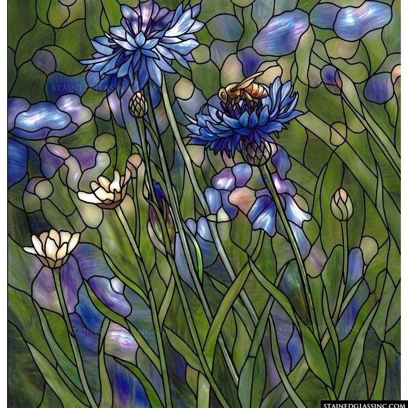 Cornflowers and Busy Bee