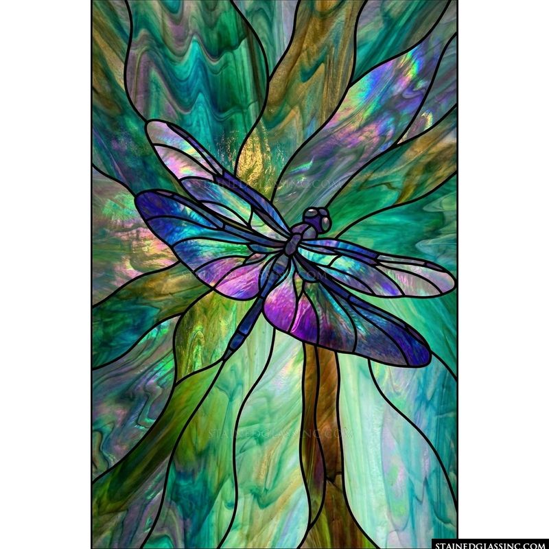 Iridescent Dragonfly in Emerald Tones