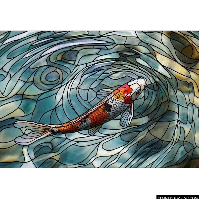 Koi Fish in Rippling Waters