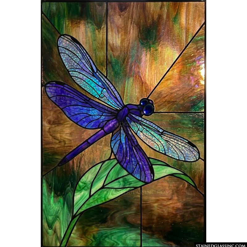 Vibrant Dragonfly on Leaf