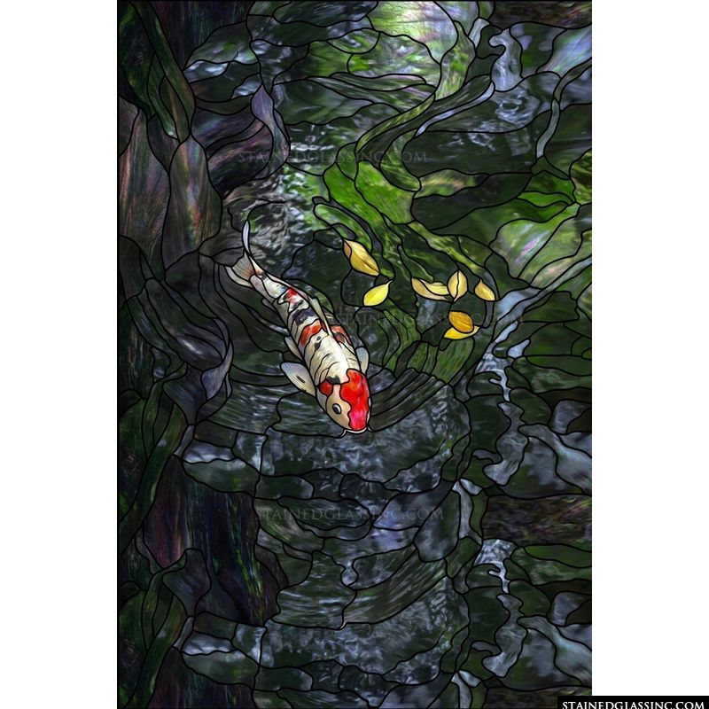 Koi Swimming in Dark Waters