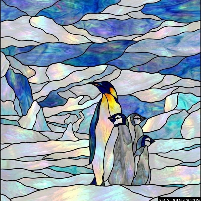 Penguin Family in the Frozen Tundra