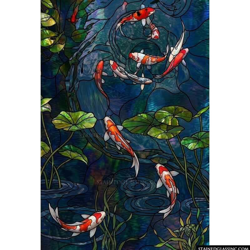 Koi Pond in Deep Blue