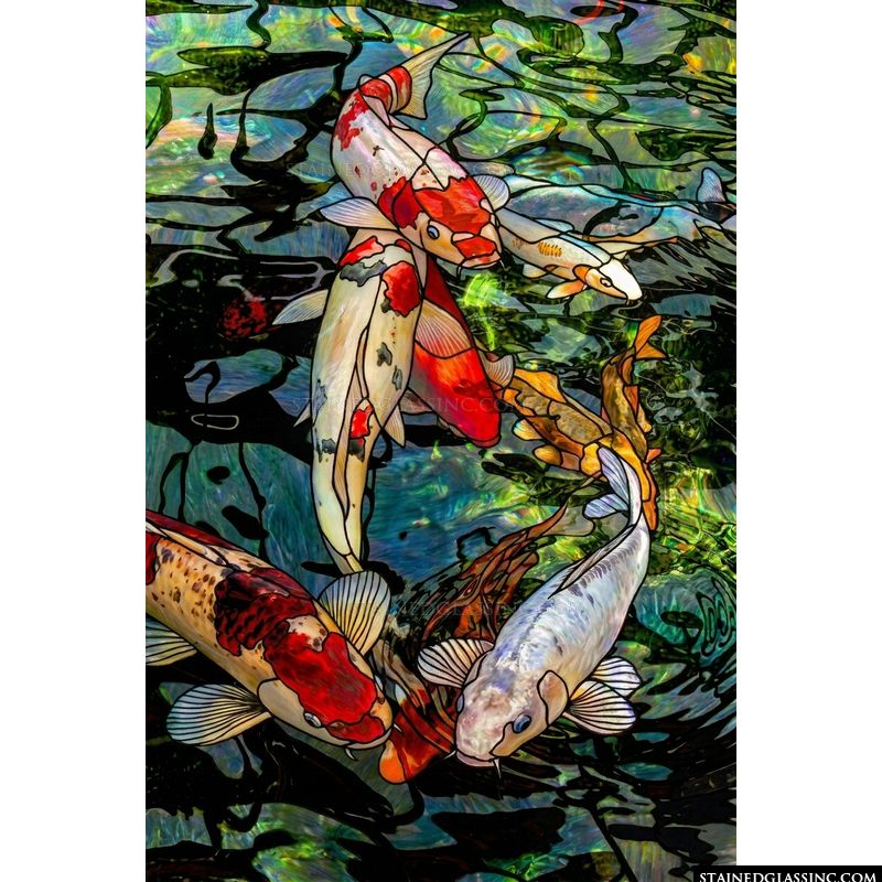 Koi Pond in Vibrant Tones