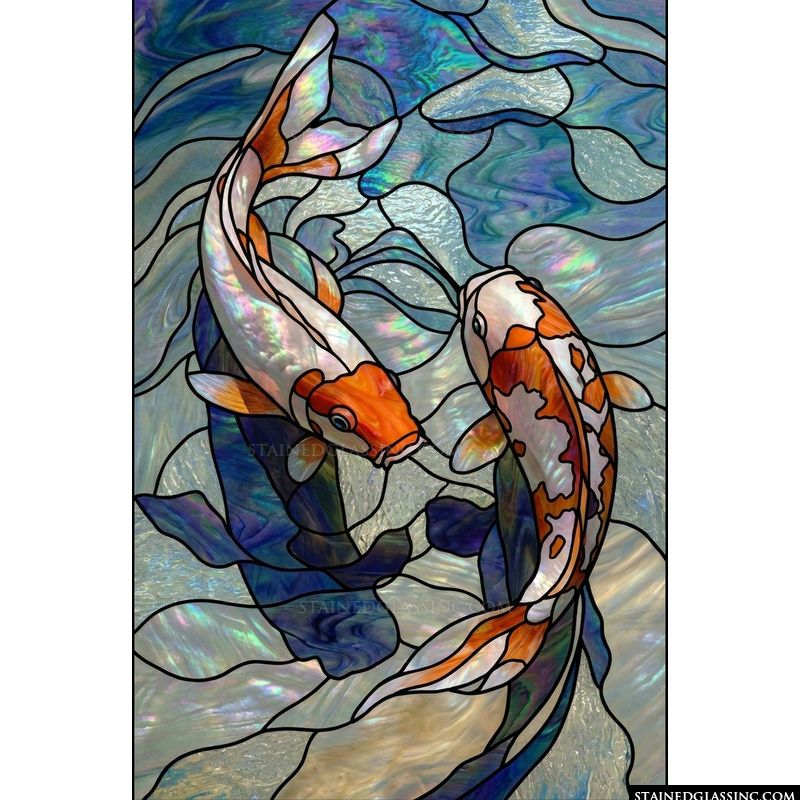 Graceful Koi in Deep Blue Waters