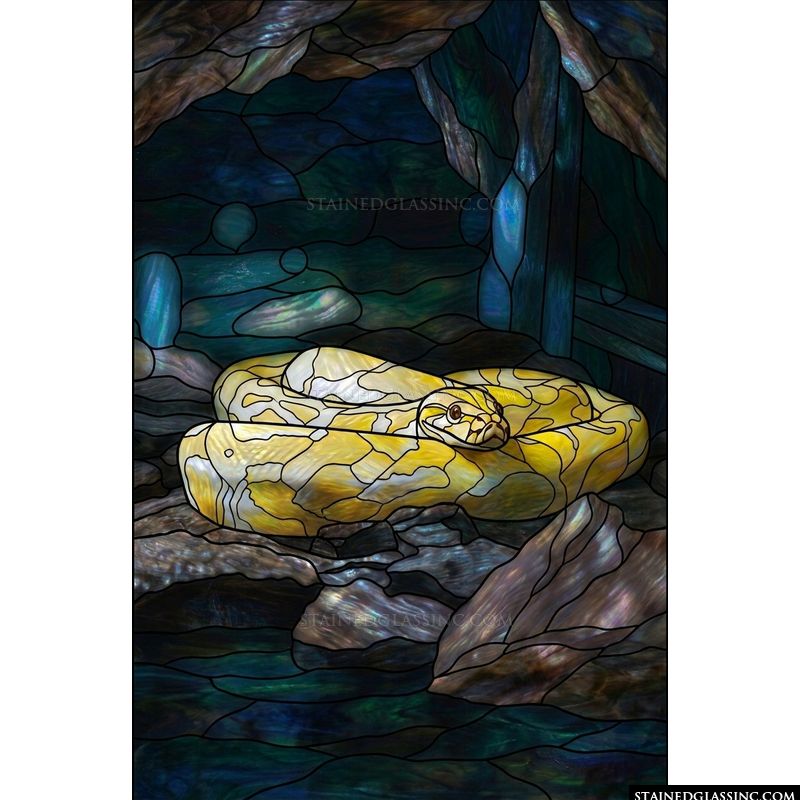Golden Serpent in a Darkened Grotto