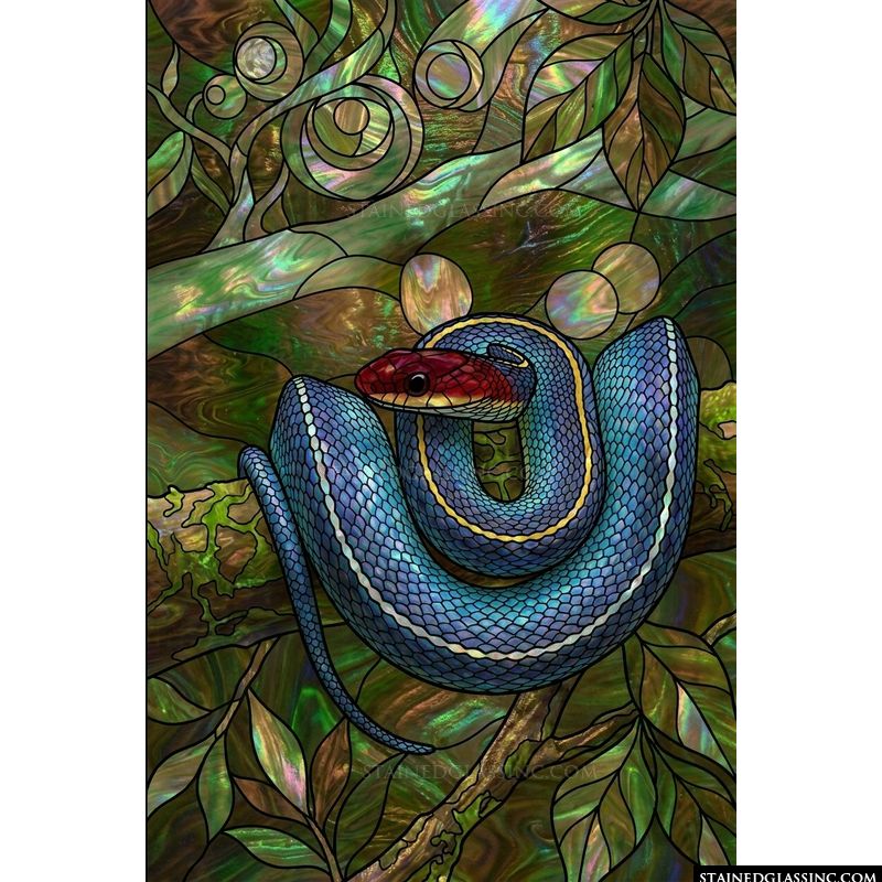 Blue Garter Snake in Woodland Foliage