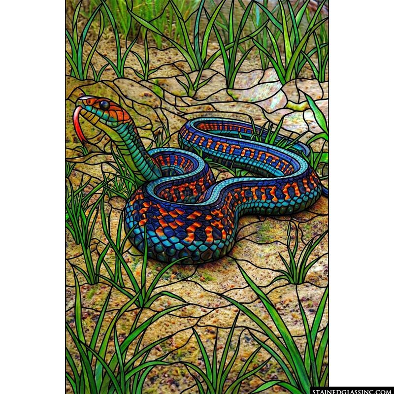 Vibrant Serpent in Tall Grass