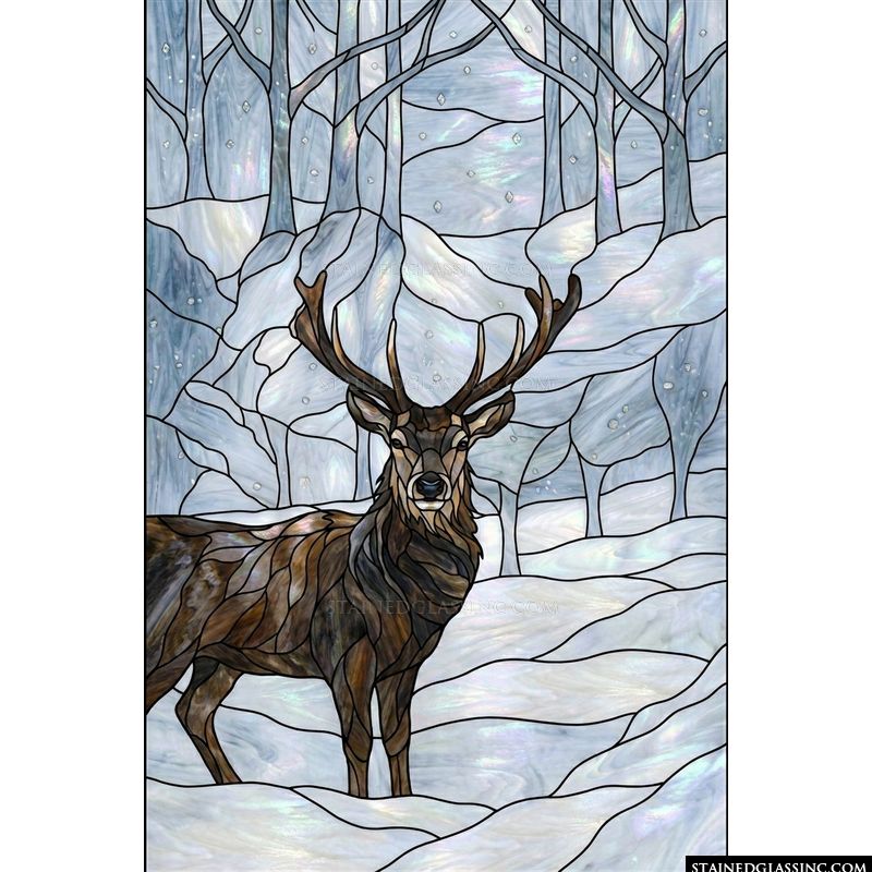 Stag in a Winter Forest