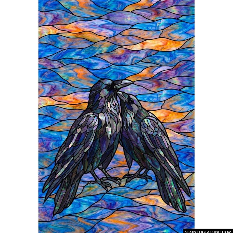 Pair of Ravens in Twilight