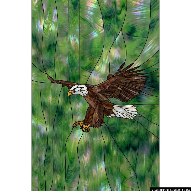 Soaring Bald Eagle in Verdant Forest