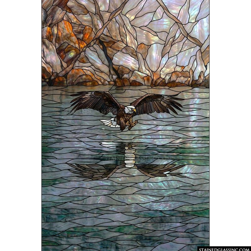 Bald Eagle Over Reflective Waters