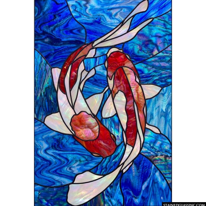 Koi Pair in Deep Azure