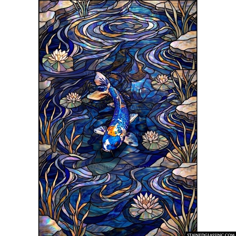 Koi Swimming in a Serene Pond